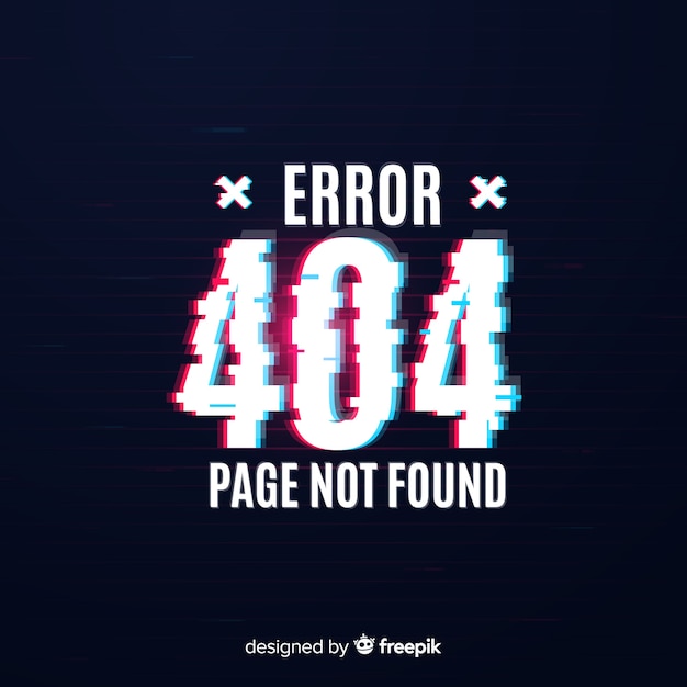 Fondo de página de error 404 con distorsión