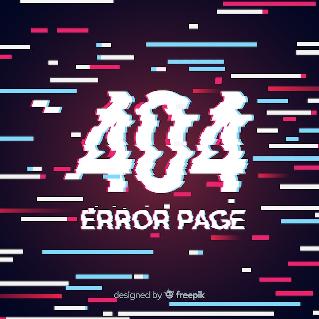 Fondo de página de error 404 con distorsión