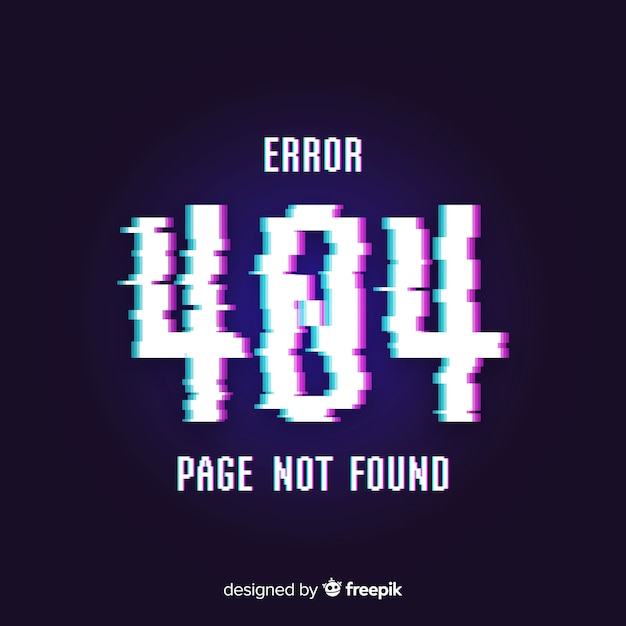 Fondo de página de error 404 con distorsión