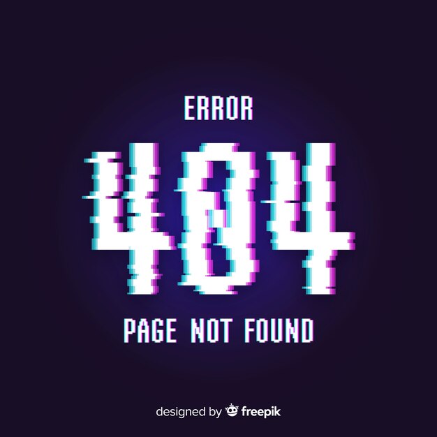 Fondo de página de error 404 con distorsión