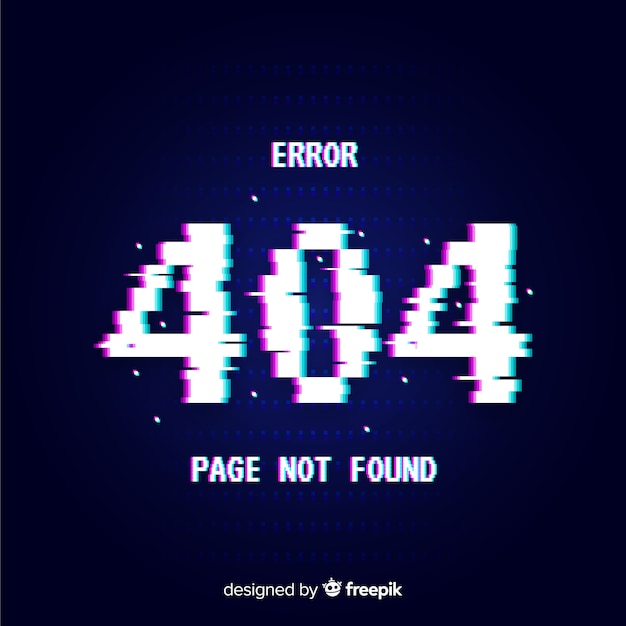 Fondo de página de error 404 con distorsión