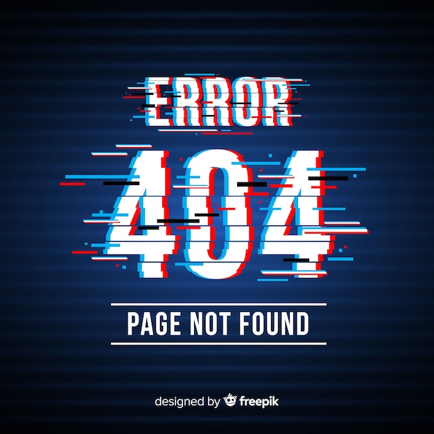 Fondo de página de error 404 con distorsión