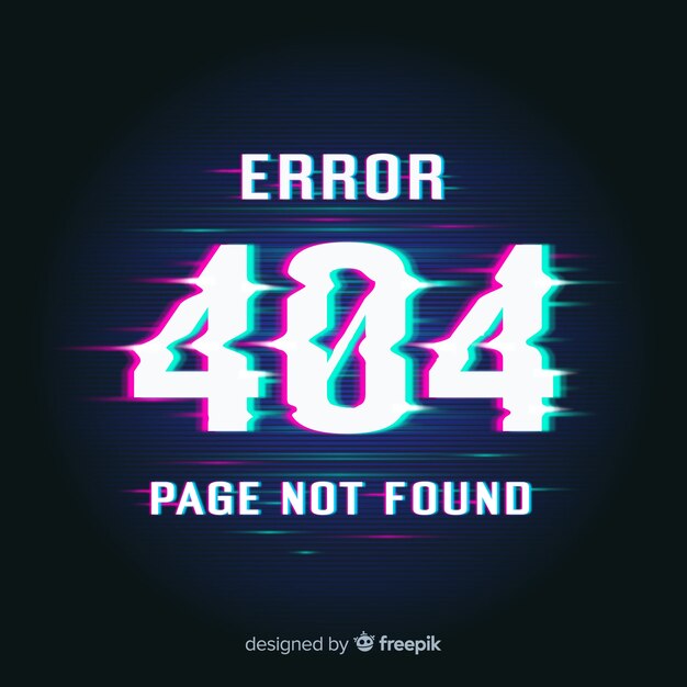 Fondo de página de error 404 con distorsión