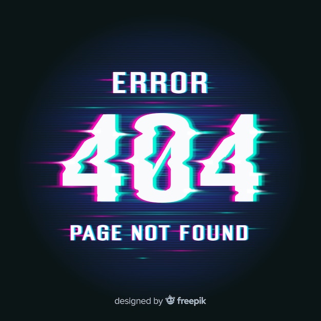 Fondo de página de error 404 con distorsión