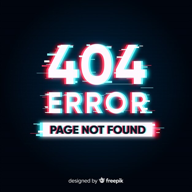 Fondo de página de error 404 con distorsión