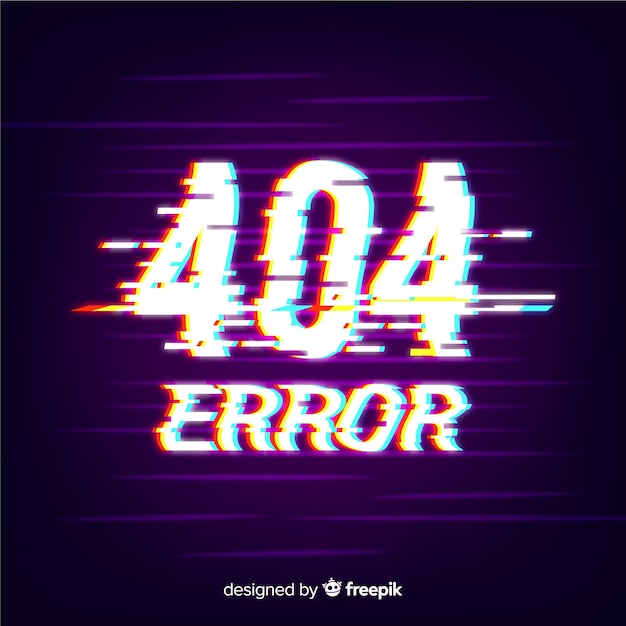 Fondo de página de error 404 con distorsión
