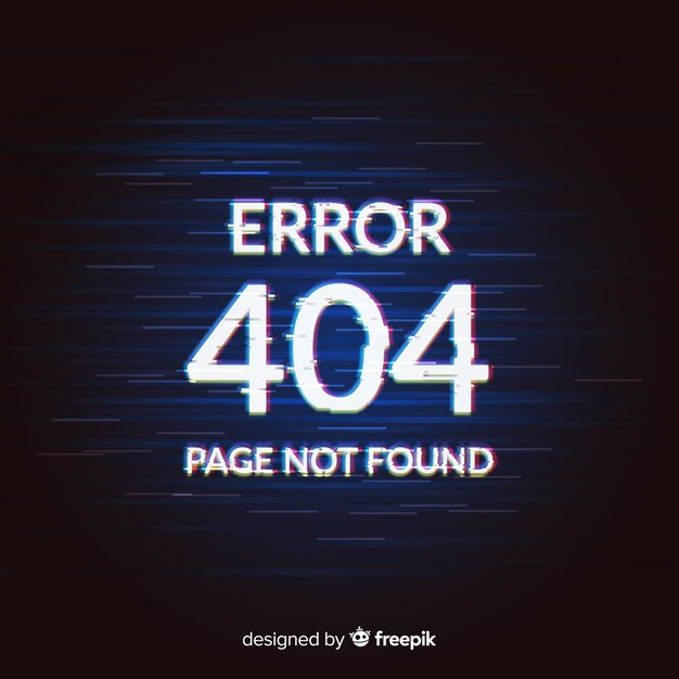 Fondo de página de error 404 con distorsión