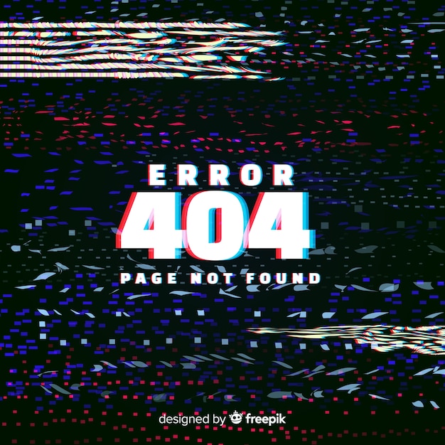 Vector gratuito fondo de página de error 404 con distorsión