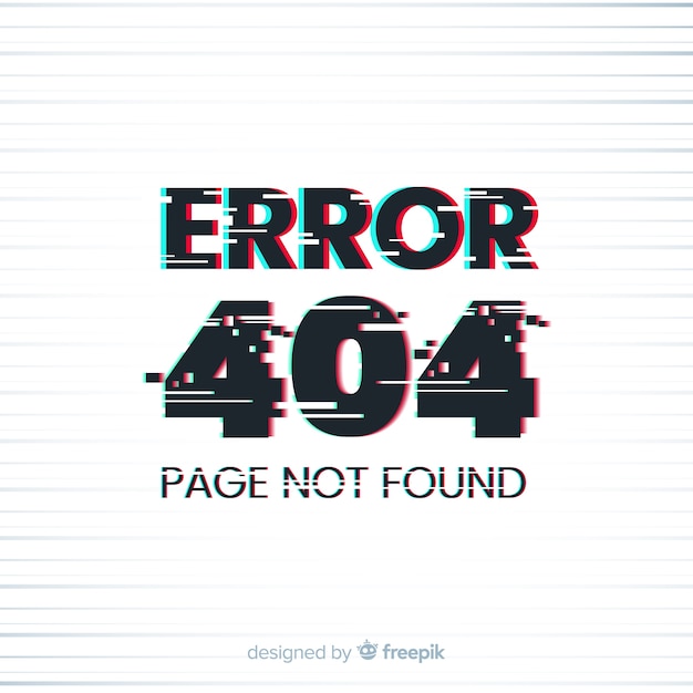 Fondo de página de error 404 con distorsión