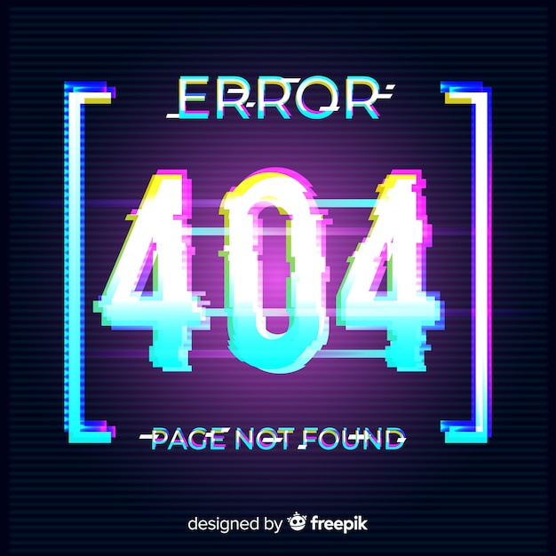 Fondo de página de error 404 con distorsión