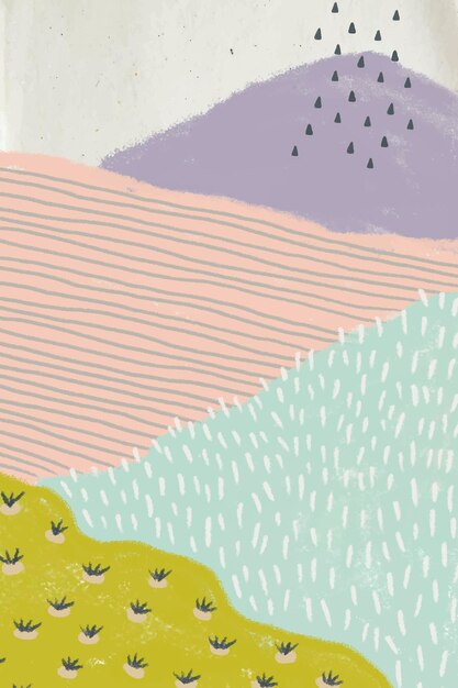 Fondo de paisaje abstracto dibujado a mano