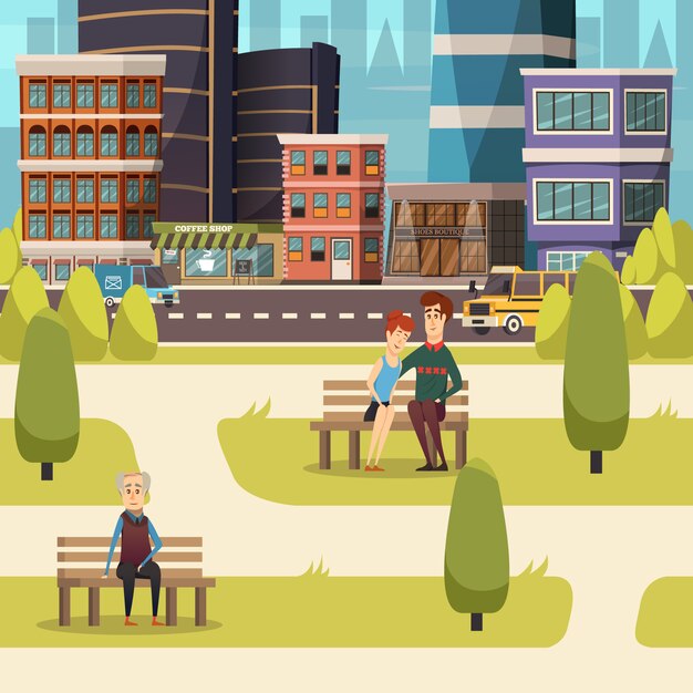 Fondo de paisaje de la ciudad