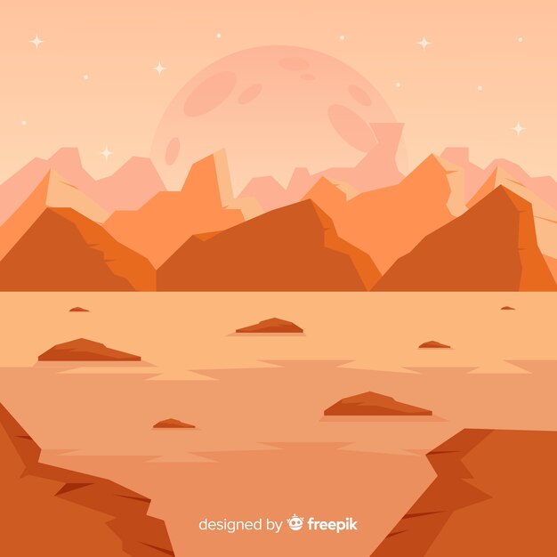 Fondo de paisaje desertico de marte