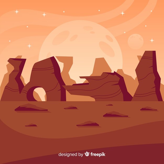 Fondo de paisaje desertico de marte