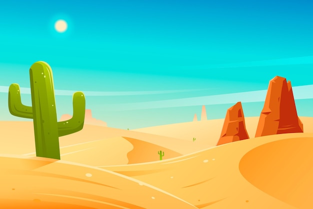 Vector gratuito fondo de paisaje desértico para videoconferencia.