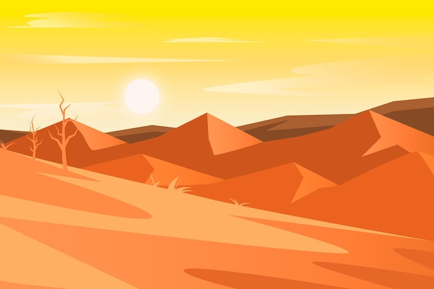 Vector gratuito fondo del paisaje del desierto