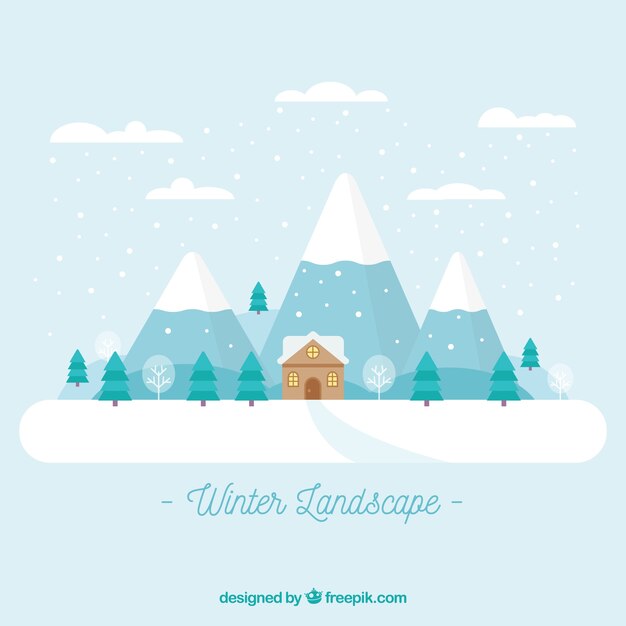 Fondo de paisaje invernal nevado