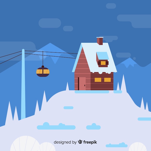 Vector gratuito fondo de paisaje invernal