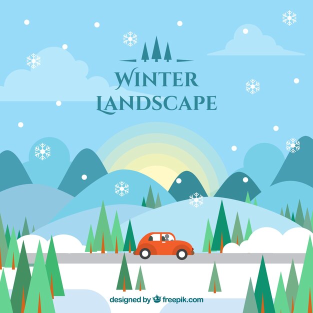 Fondo de paisaje de invierno 