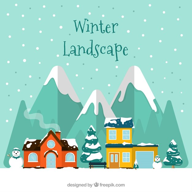 Fondo de paisaje de invierno 