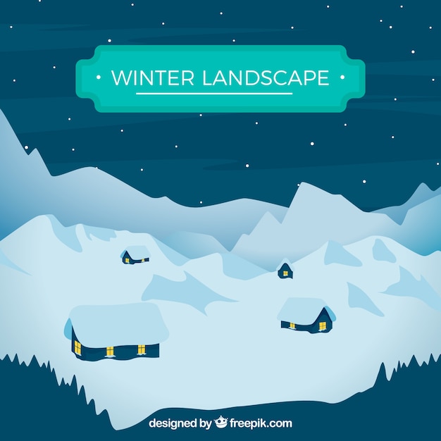 Vector gratuito fondo de paisaje de invierno