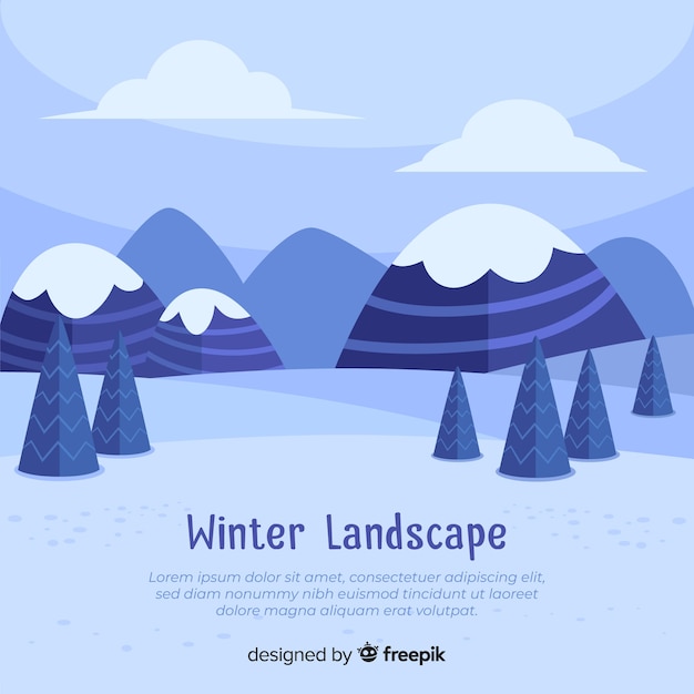 Vector gratuito fondo de paisaje de invierno