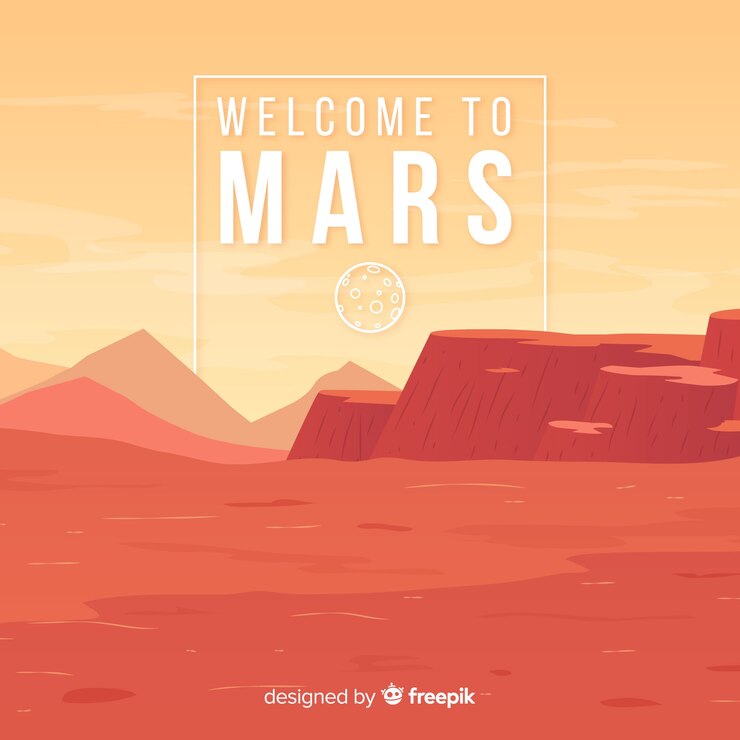Vector gratuito fondo de paisaje de marte dibujado a mano