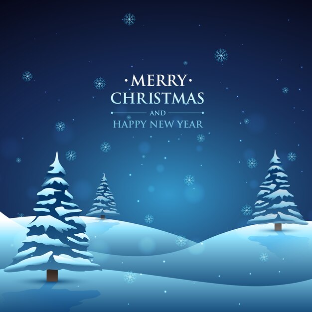 Fondo de paisaje navideño nevado