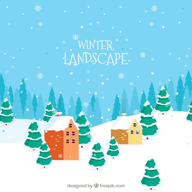 Fondo del paisaje nevado de invierno