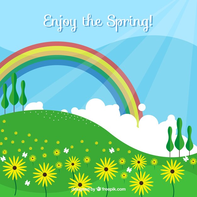 Fondo de paisaje de primavera