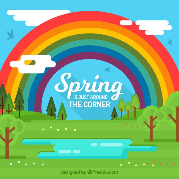 Fondo de paisaje de primavera