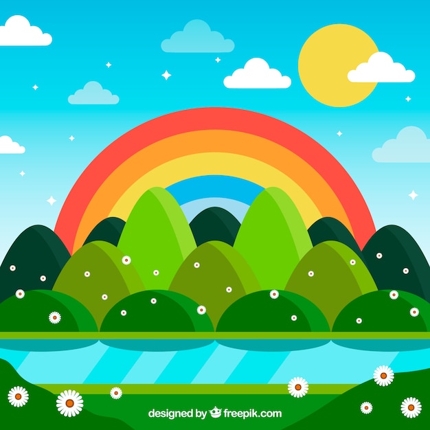 Fondo de paisaje de primavera