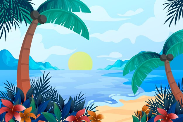 Fondo de paisaje de verano para zoom