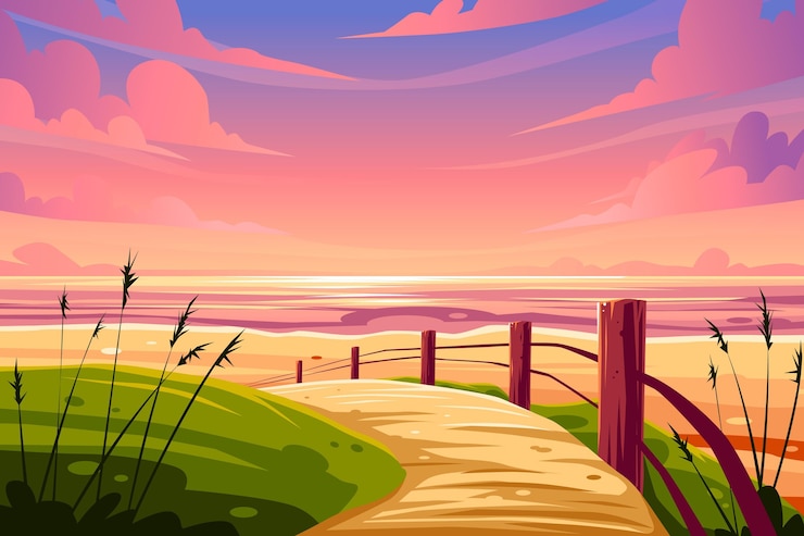 Vector gratuito fondo de paisaje de verano para el zoom