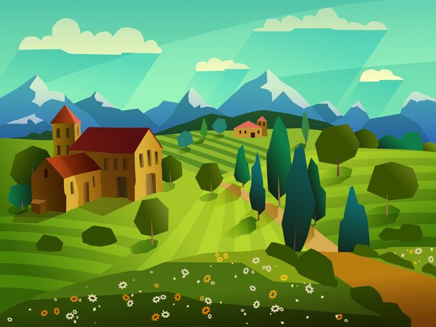 Fondo de paisaje de verano