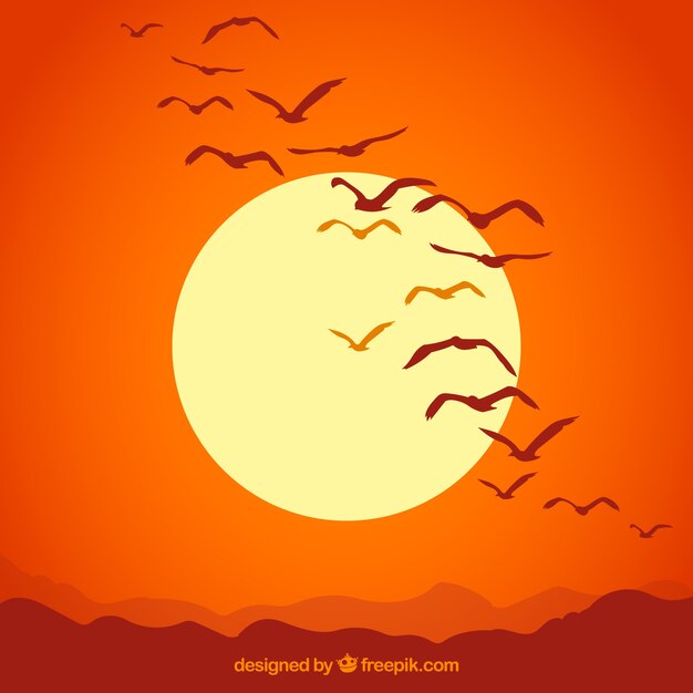 Fondo de pájaros en vuelo plano
