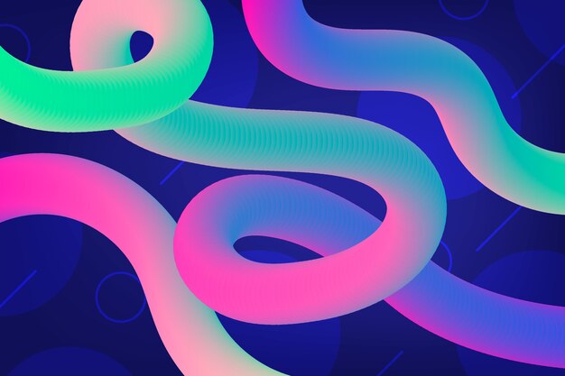 Fondo de pajitas de colores con curvas abstractas