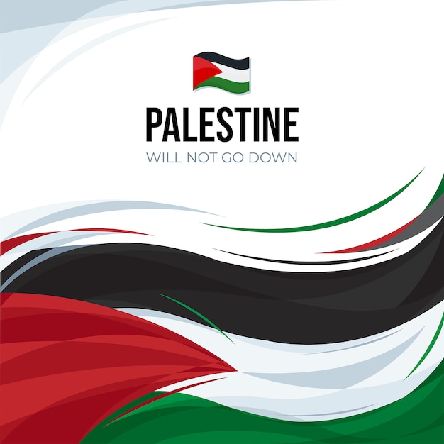 Fondo de palestina de diseño plano dibujado a mano