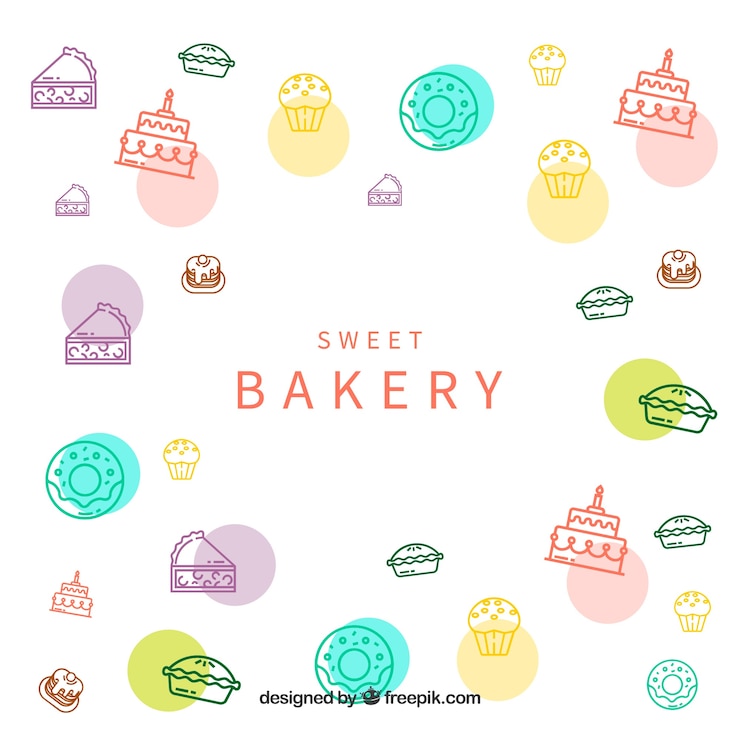 Vector gratuito fondo de panadería con dulces