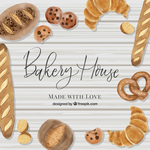 Fondo de panadería en estilo acuarela