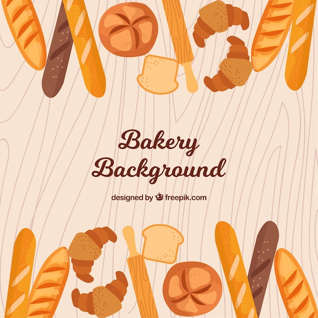 Fondo de panadería en estilo plano