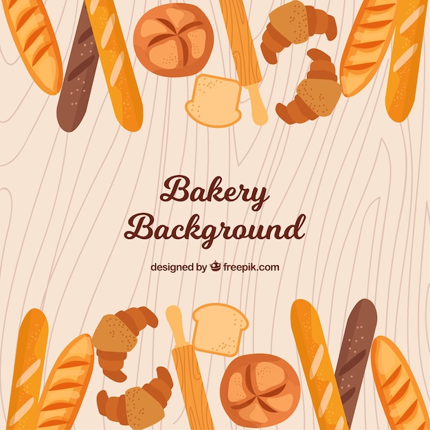 Vector gratuito fondo de panadería en estilo plano