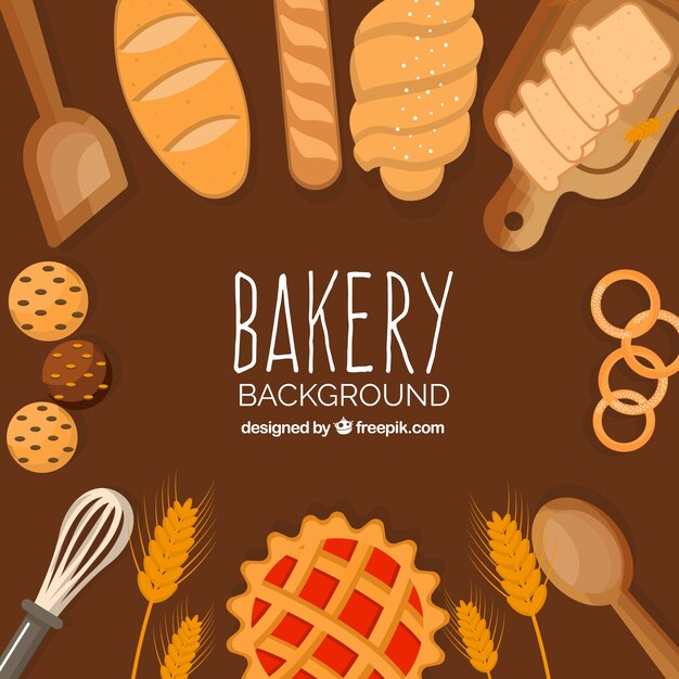Fondo de panadería en estilo plano