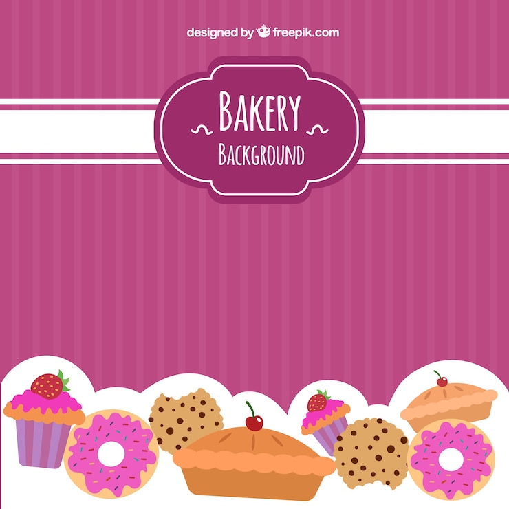 Vector gratuito fondo de panadería en estilo plano