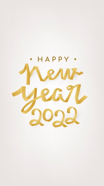 Fondo de pantalla de año nuevo 2022 para iPhone, vector de tipografía de saludo navideño