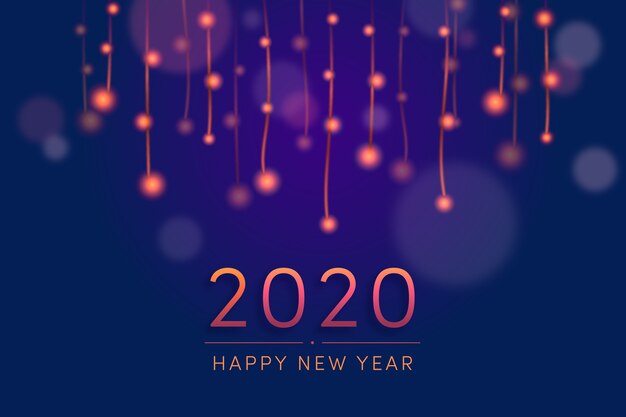 Fondo de pantalla borroso año nuevo 2020