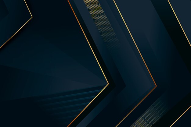 Fondo de pantalla de capas de papel oscuro con detalles dorados