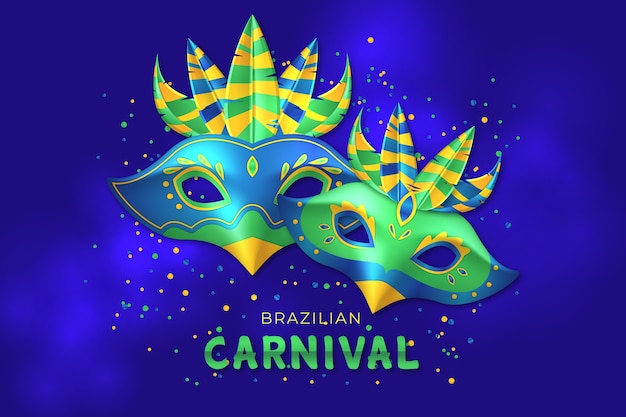 Vector gratuito fondo de pantalla de carnaval brasileño realista