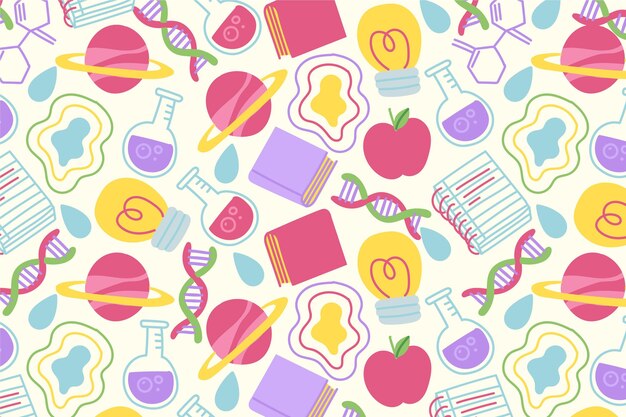 Fondo de pantalla de ciencia dibujado a mano