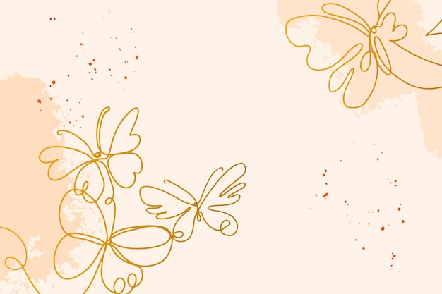Fondo de pantalla de contorno de mariposa dibujada a mano | Vector Gratis Fondo de pantalla de contorno de mariposa dibujada a mano | Vector Gratis